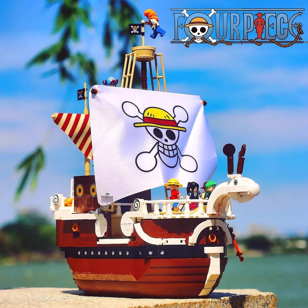Compatível com o LEGO 75639 Going Merry, navio pirata da série One Piece, brinquedo de blocos de montar.