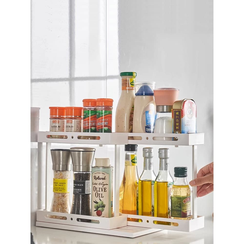 Cozinha pull-out rotativa rack bancada pull-out rack rotativo tempero rack condimento tempero armazenamento