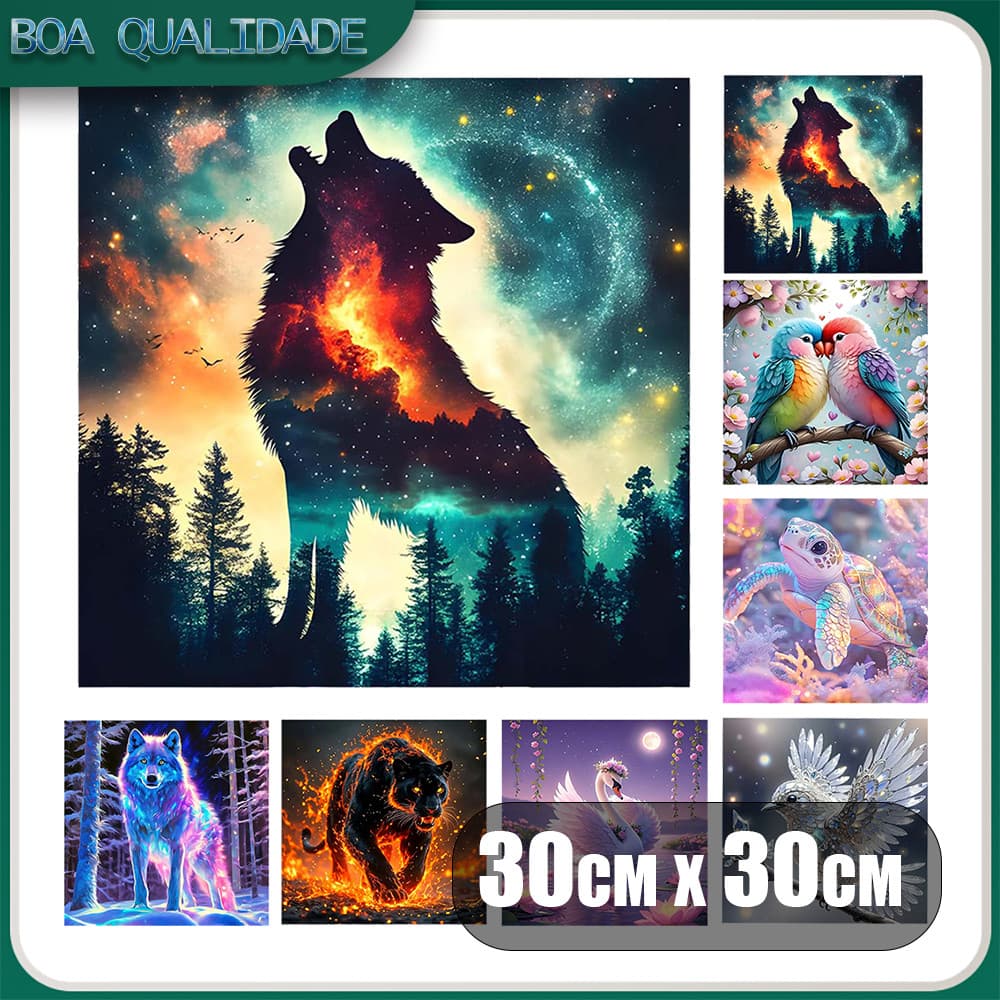 Diamante Art Pintura Diamante 5D Pintura De Diamante Pintura Diy 5D Diamante Quadrado Com 30x30cm Leopardo leão Animal