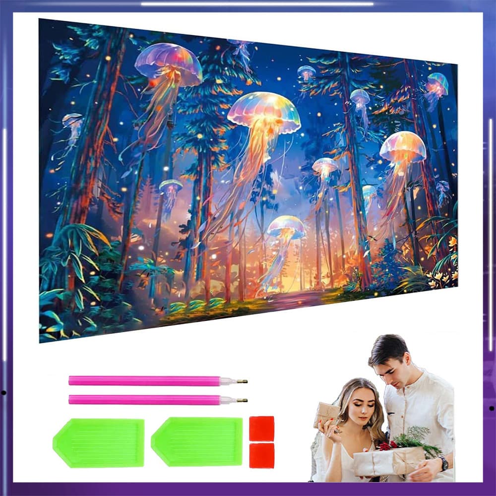 Pintura de Diamante 5D Tema Medusa da Floresta 70x40cm – Perfeito para Decoração de Parede, Presente Criativo, Hot Sale