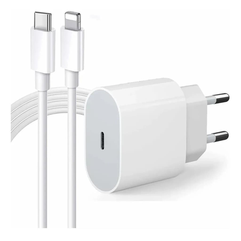 Fonte De Alimentação Do Kit Carregador Para iPhone Com Cabo De Carregamento Rápido 1m PD 20w