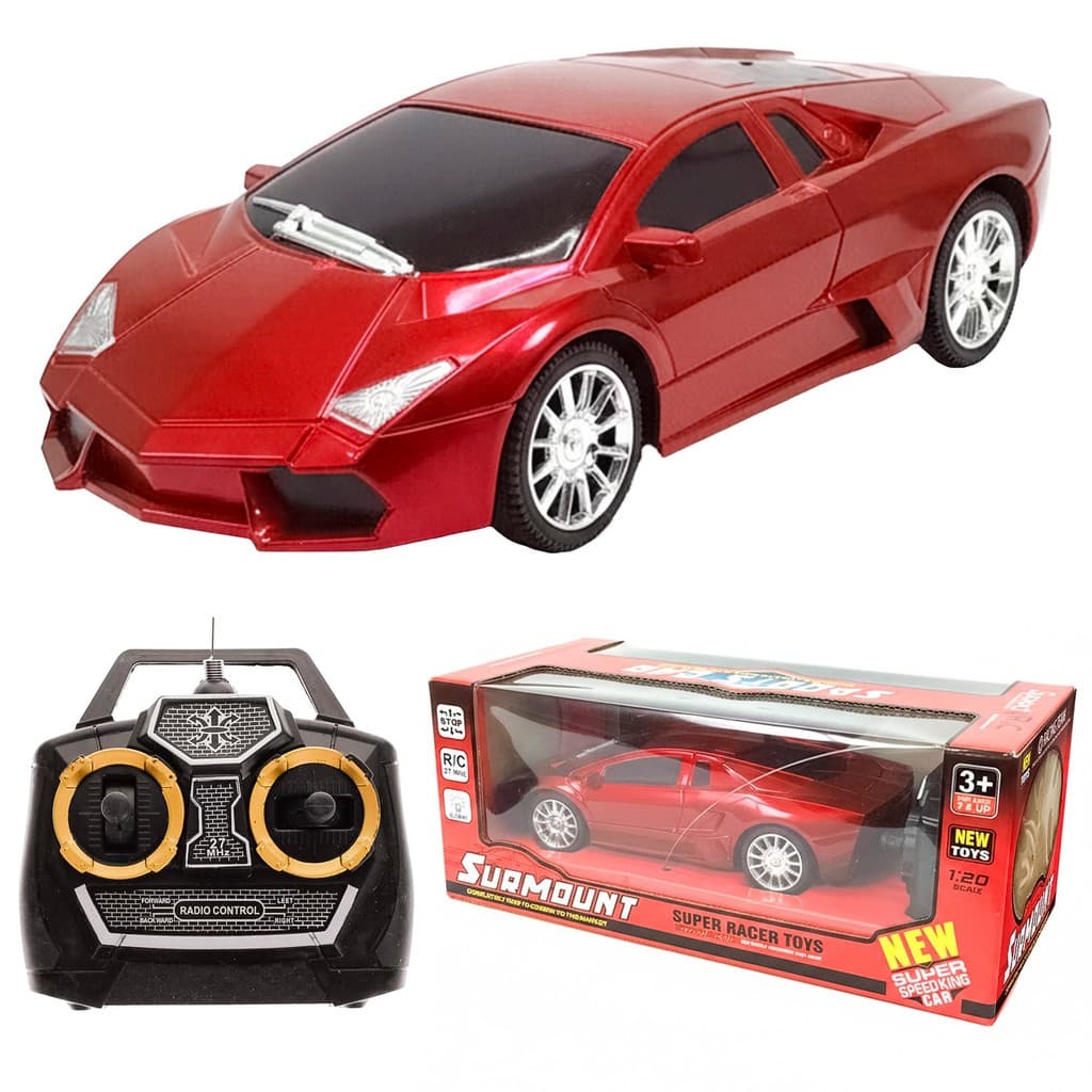 Carrinho De Controle Remoto Ferrari Com 4 Funções Colorido 1:20 Para Crianças - DK Toys