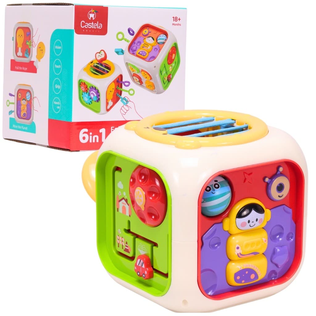 Brinquedo Cubo de Atividades Educativo 6 em 1 - Castela