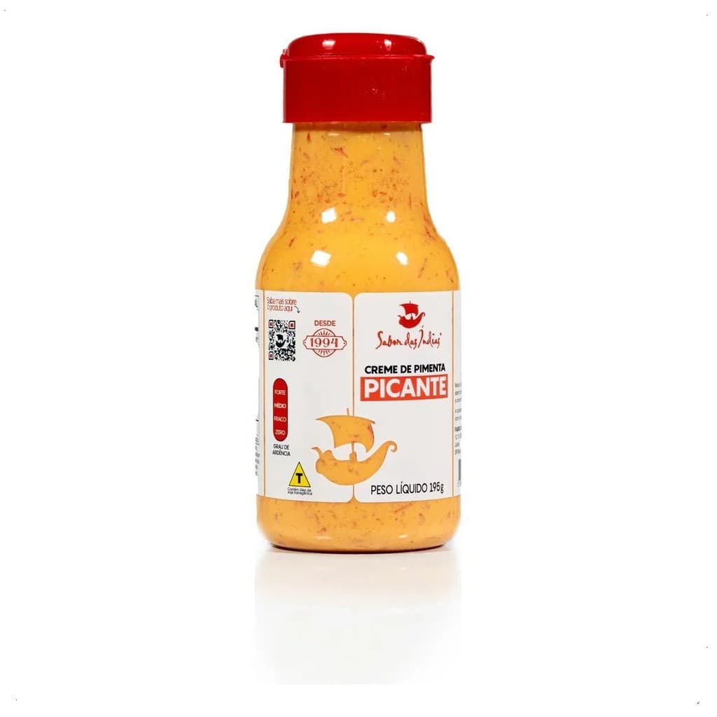 Creme de Pimenta Picante - 195 GR Tempero Condimento Gourmet