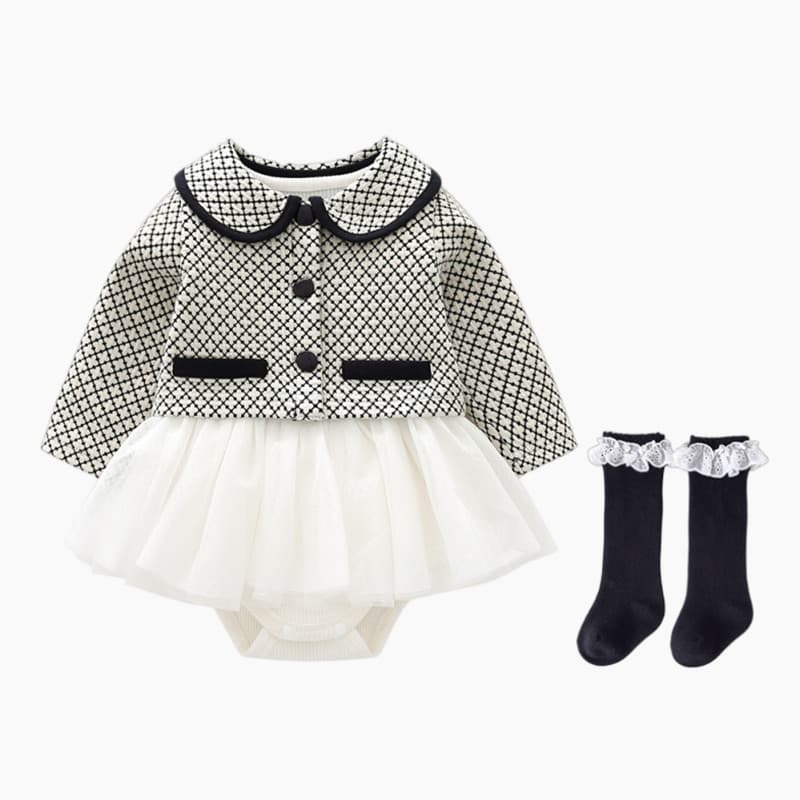 Mês inteiro roupas de bebê roupas de outono bebê menina vestido de uma peça pequena fragrância de duas peças bebê vestid