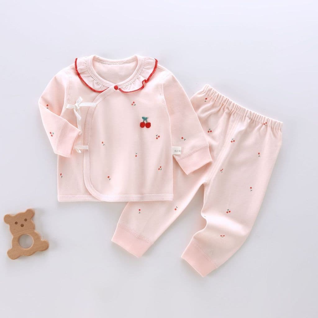 Roupas de bebê primavera outono desossado completo monge roupas bebê recém-nascido menina conjunto de duas peças primave