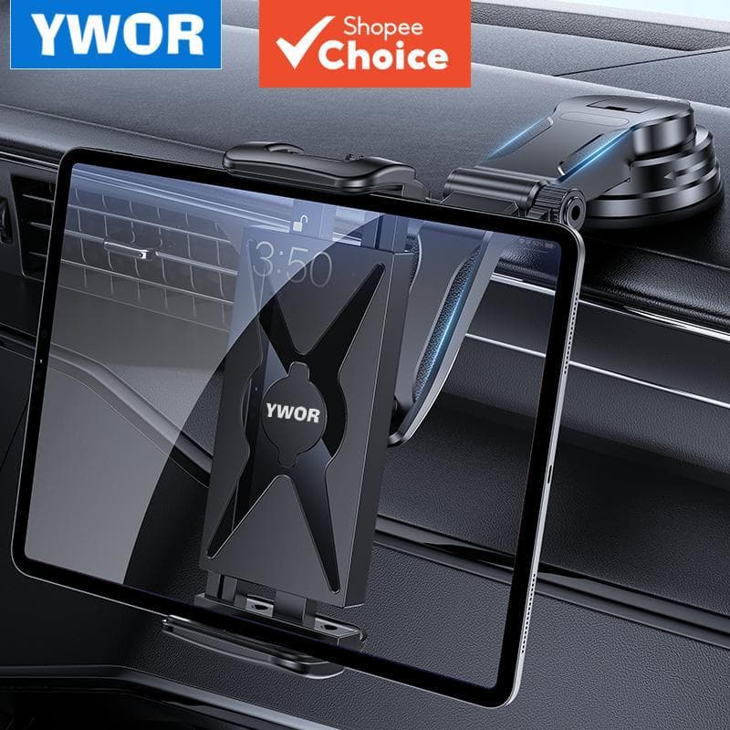 Suporte de Tablet para Painel de Carro YWOR, Suporte com Ventosa de Gel Adesivo Potente, Adequado para iPad