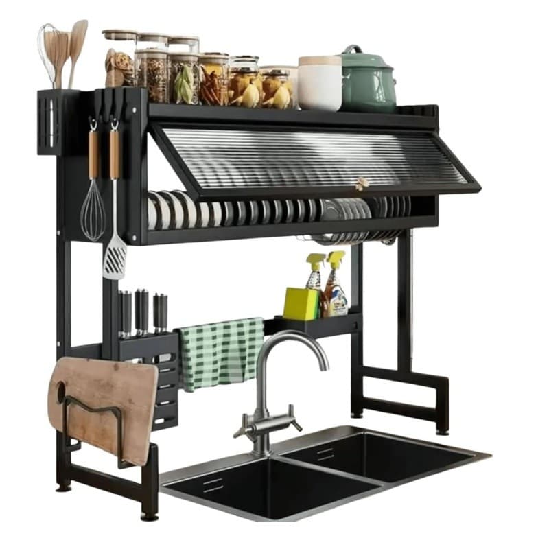 Escorredor de Louça Na Pia Organizador Multiuso de Cozinha Porta única 85*29*77CM