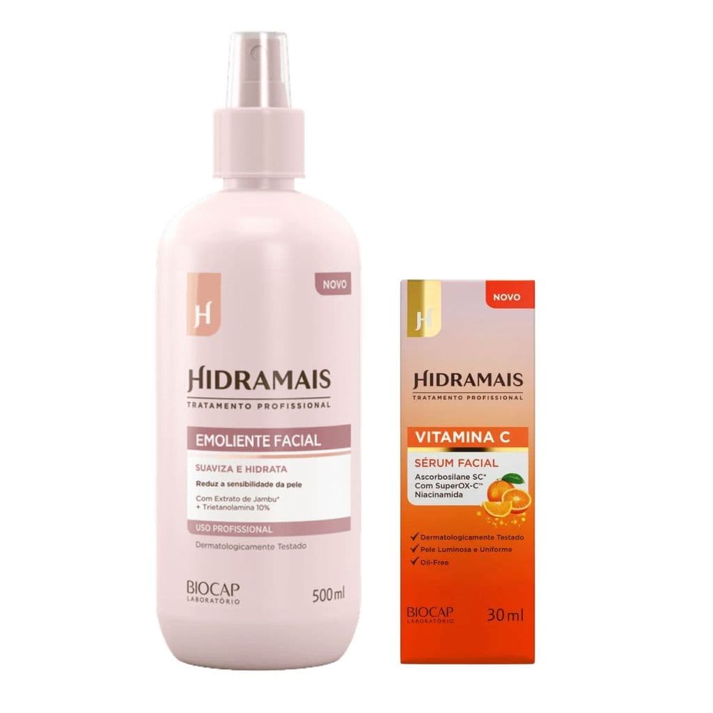 Kit Emoliente Facial 500ml + Sérum Vitamina C Hidramais 30ml