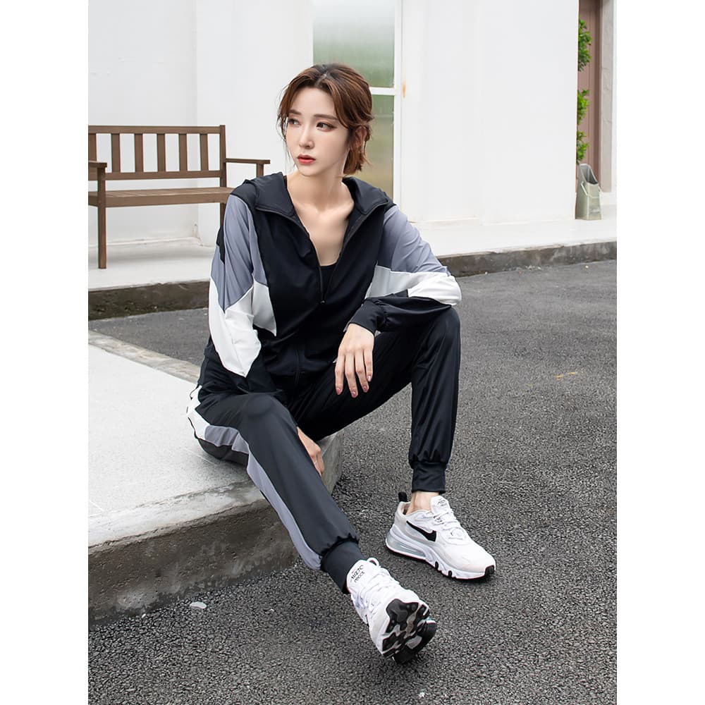 Terno esportivo feminino primavera outono 2025 novo estilo roupas de secagem rápida manhã correndo roupas de Fitness fem