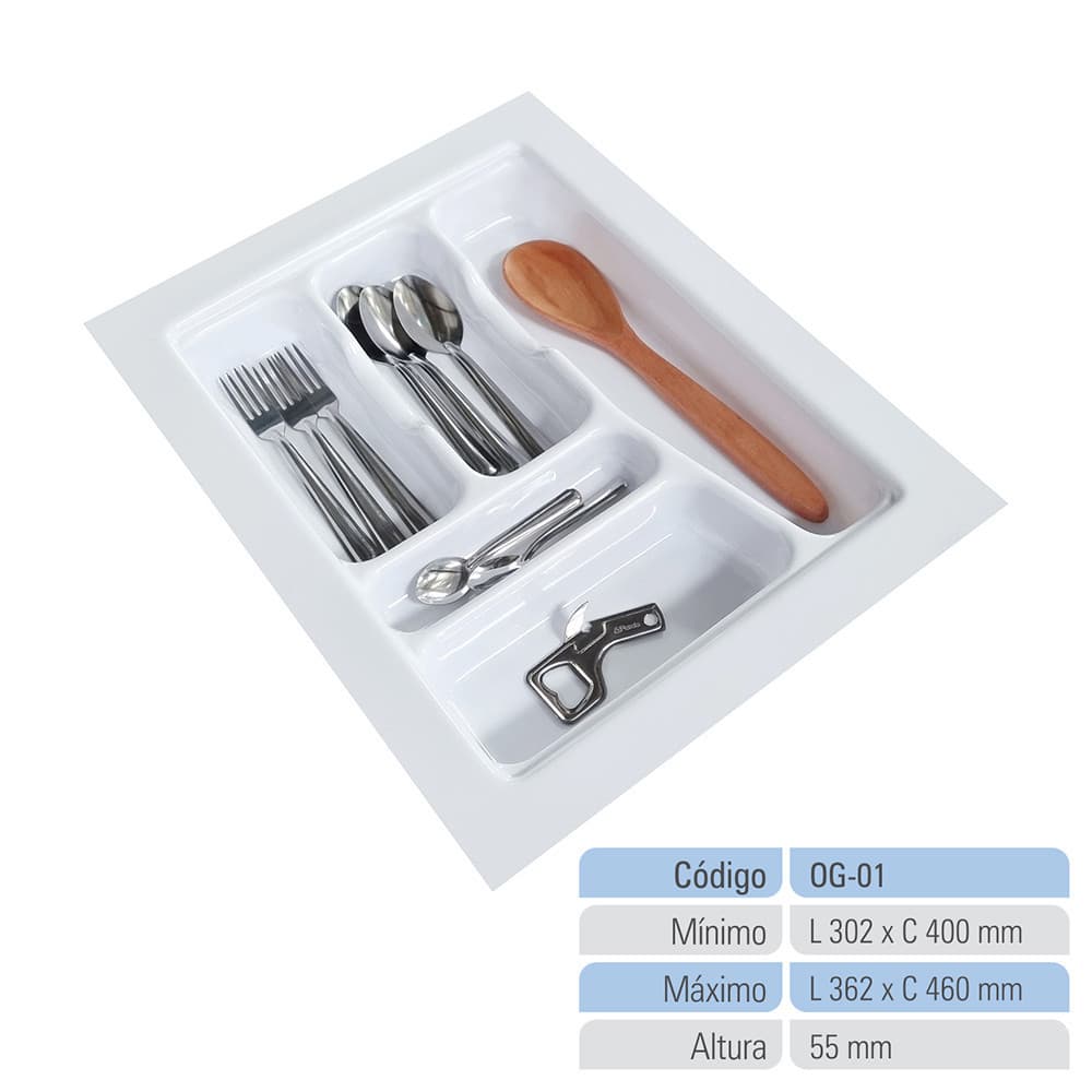 Organizador de Gaveta Porta Talheres Divisor de Talheres Organizador de Cozinha og-01 Bandeja Multiuso