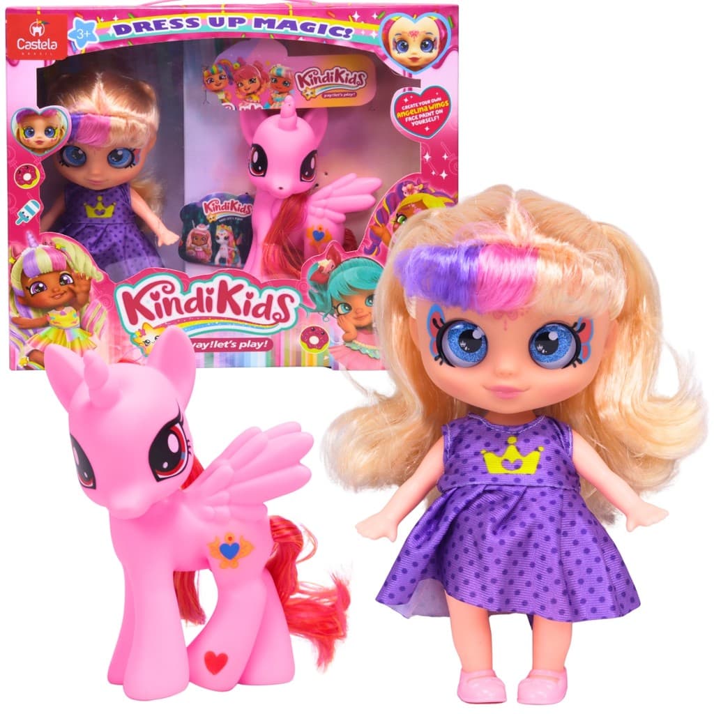 Boneca KindiKids Articulada Pônei Rosa - Castela Brasil