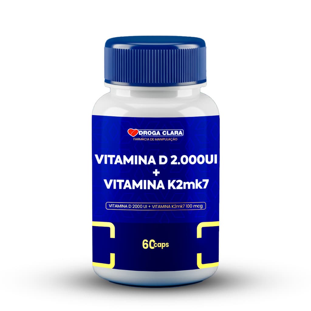 Vitamina D 2000UI + Vitamina K2mk7 100mcg 60 Cápsulas
