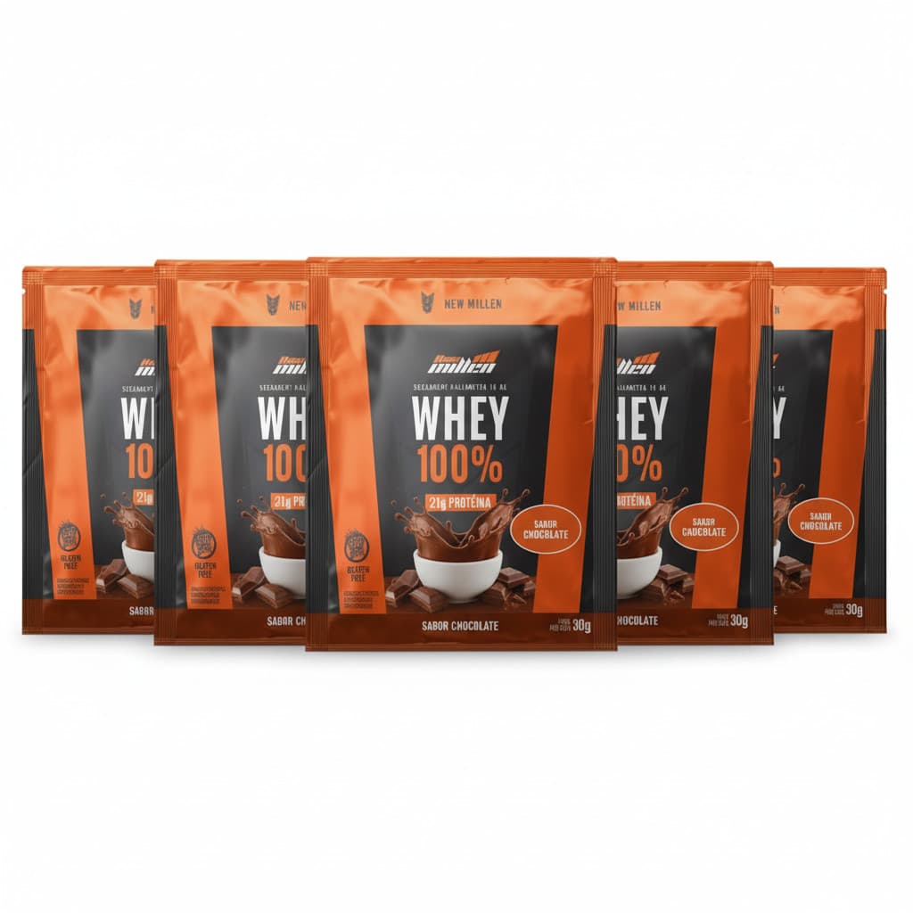 KIT 6 WHEY PROTEIN 100% 21G PROTEINA CHOCOLATE SACHE