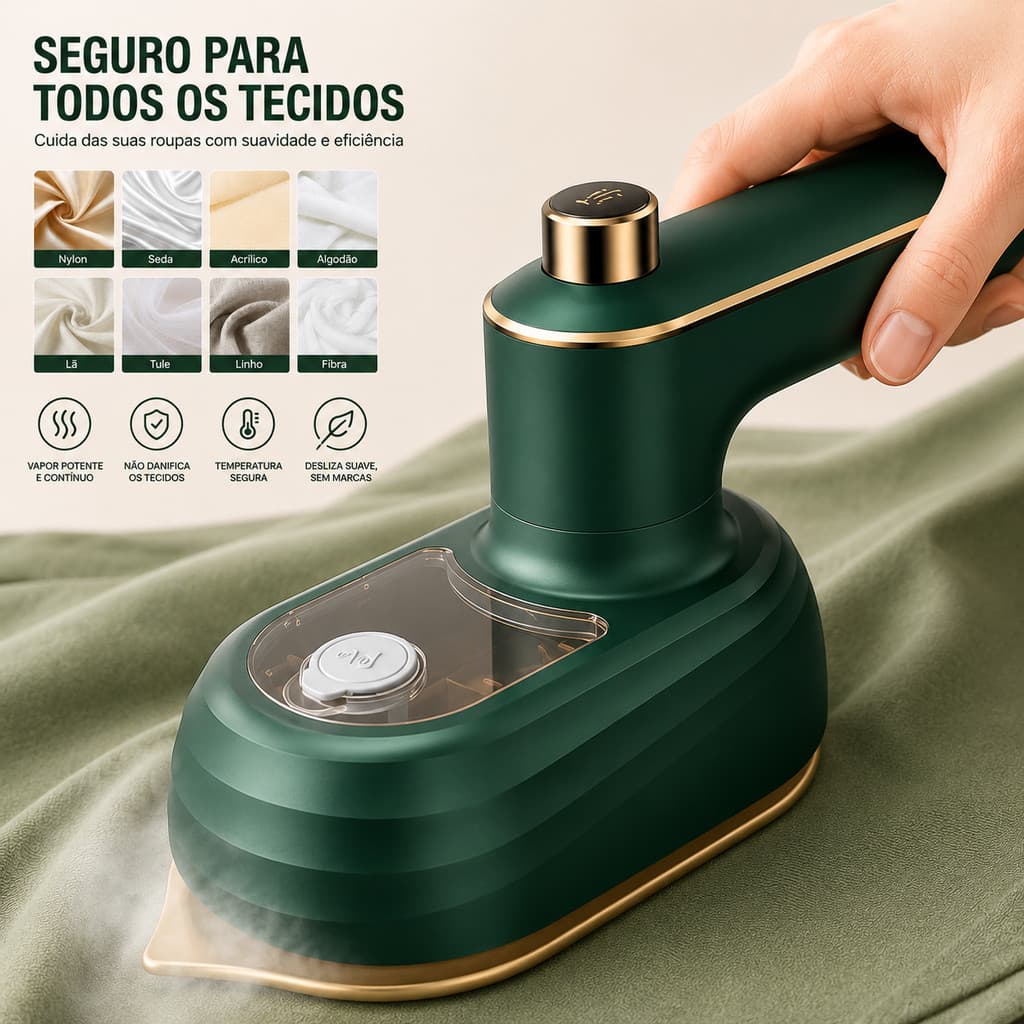 Mini Ferro de Passar Portátil Bivolt 110V/220V para Viagem Ferro Elétrico Compacto