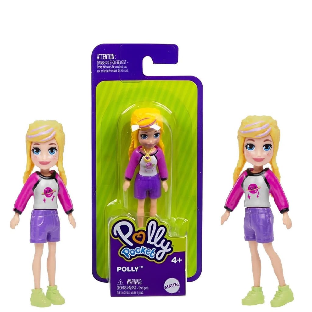 Boneca Polly Pocket Articulada com Roupa Roxa Original FWY19Q - Mattel