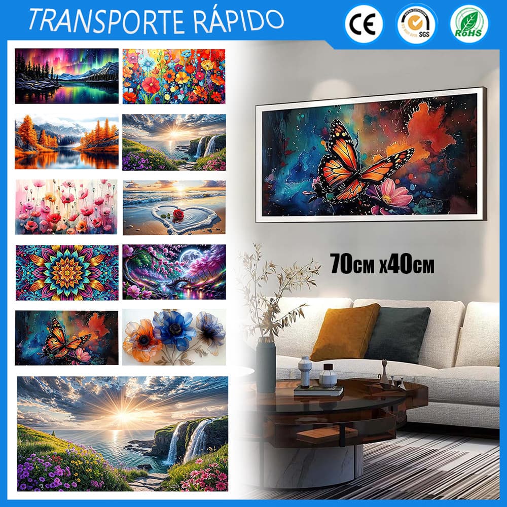 5D Pintura Diamante Quadrado 70x40cm Pintura Diamante Decoração Para Casa