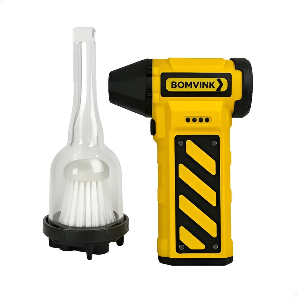 Soprador Com Aspiração  Mini Turbo Portátil Sem Fio Amarelo