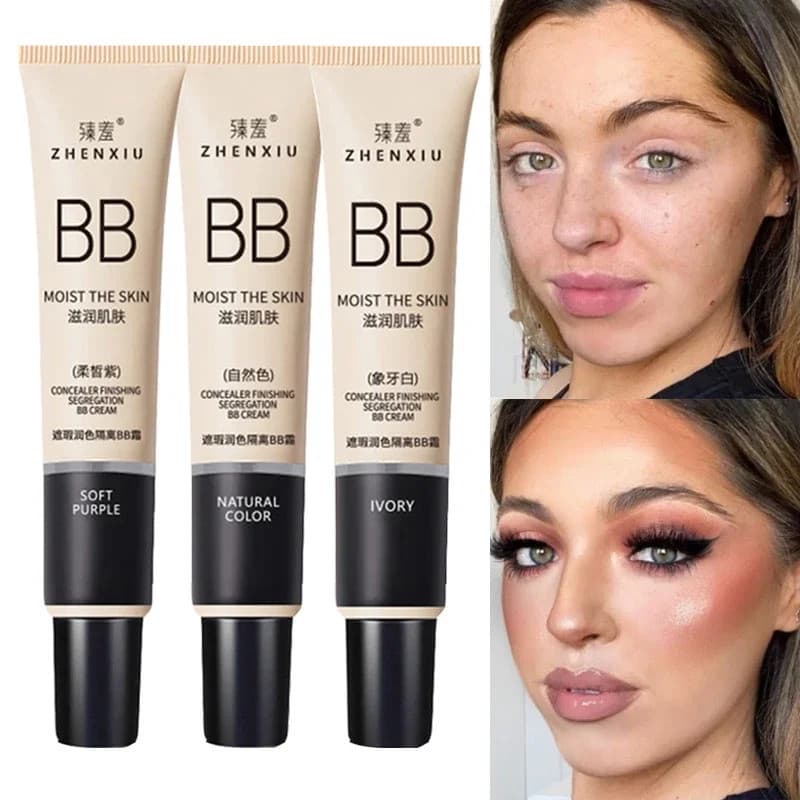 BB Cream à Prova d'Água, Base Líquida Hidratante de Longa Duração, Cobre Acne e Manchas, Base de Maquiagem Natural para 