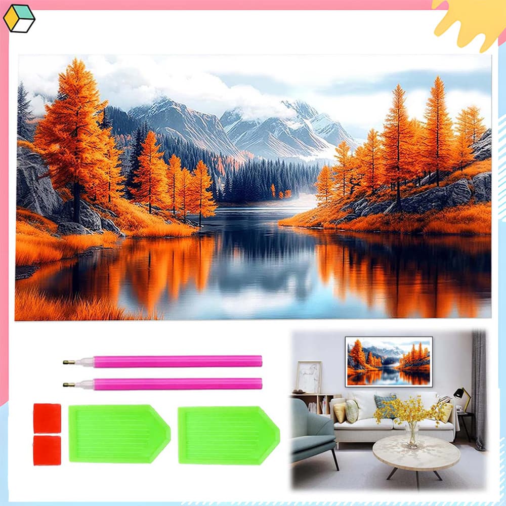 Paisagem de outono, 70 x 40 cm, kit DIY para pintura com diamantes 5D, ferramentas para pintura com diamantes quadrados