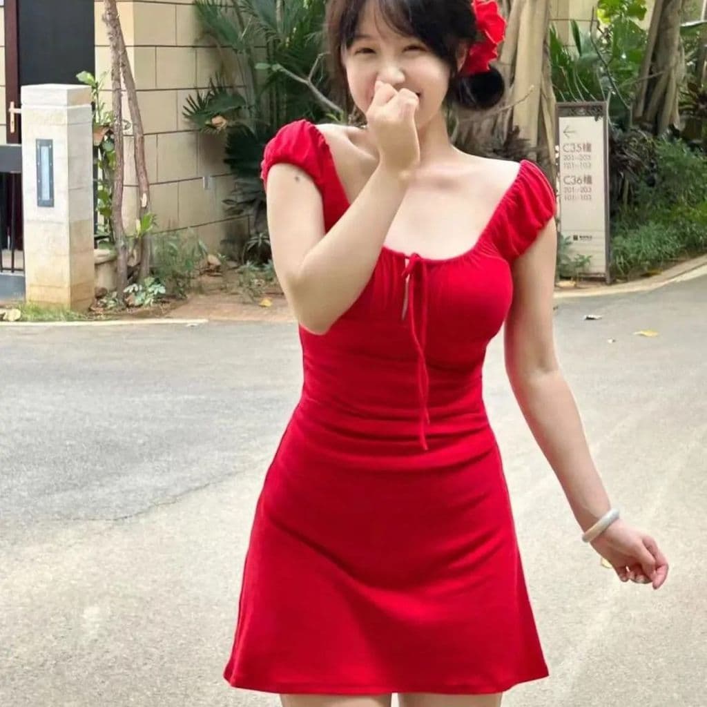 American a-Line saia doce quente menina puro desejo vestido plissado feminino verão pequeno estilo de férias vestido est