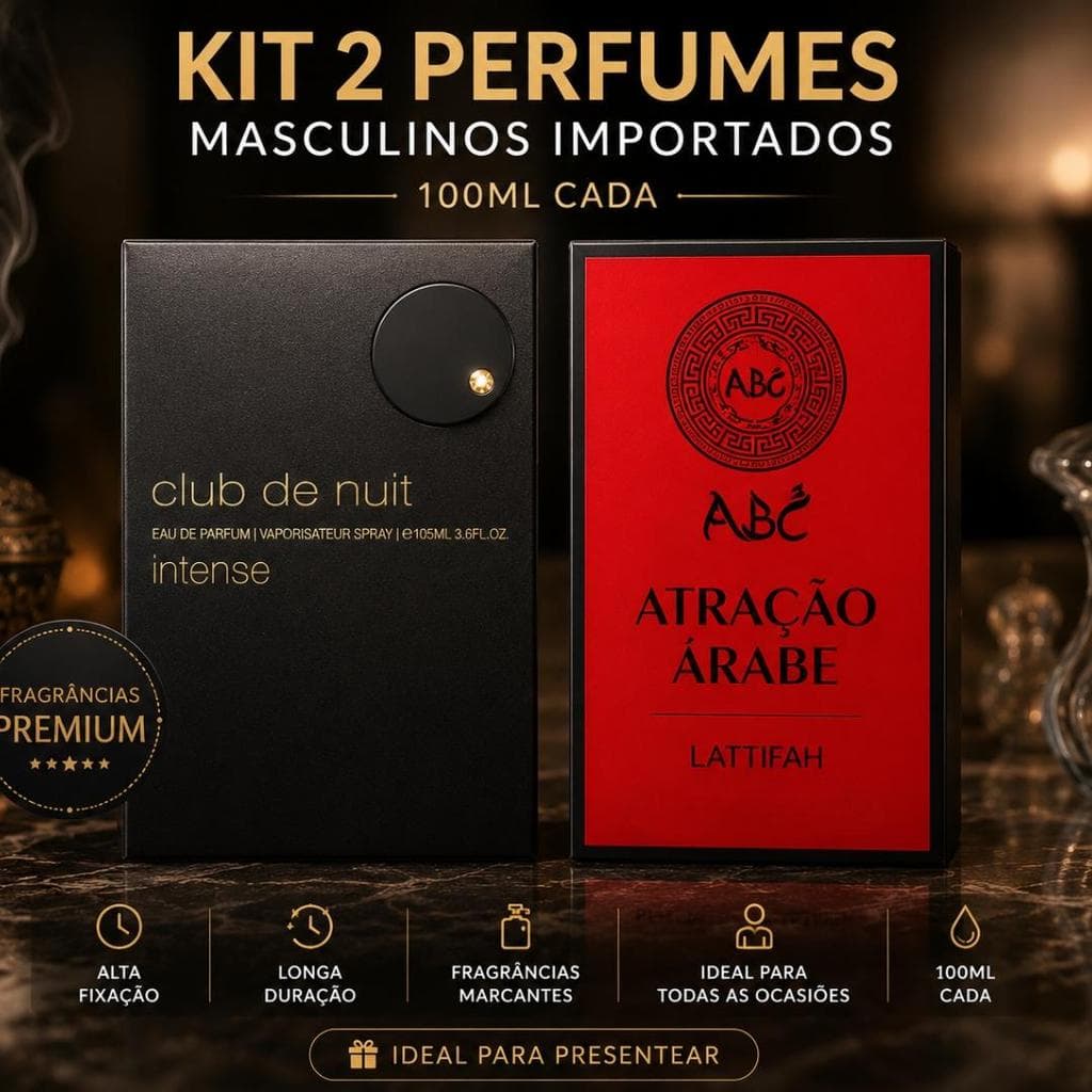 Kit 2 Perfumes Masculinos Importados 100ml Fragrâncias Marcantes Para Homens Modernos