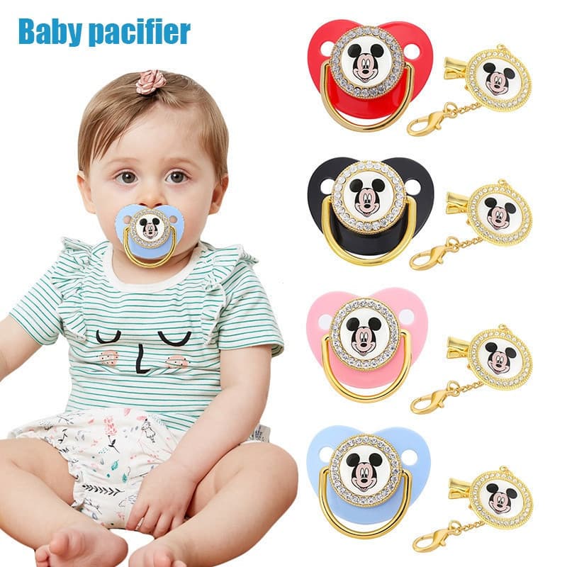 Chupeta/Brinquedo de Dentição para Bebê Mickey/Papai Noel/Conjunto de Chupetas (com Capa Protetora + Clipe) WWLD FZ8E