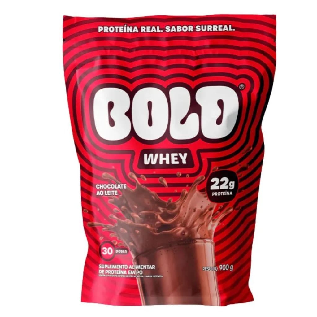 WHEY PROTEIN FÁCIL ABSORÇÃO 22G CONCENTRADO CHOCOLATE AO LEITE 900G BOLD