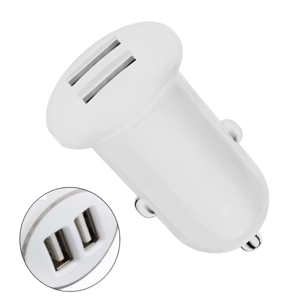 Carregador Veicular Lelong LE-534 3.4A Turbo Rapido 2 Portas USB Universal Branco Certificado Anatel