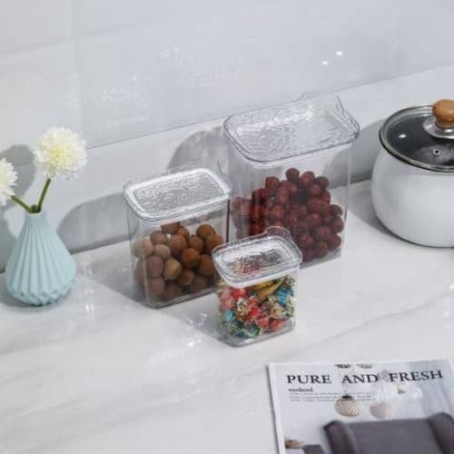 Kit 3 Potes Hermeticos Organizador Multiuso Cozinha Casa Tampas Vedantes