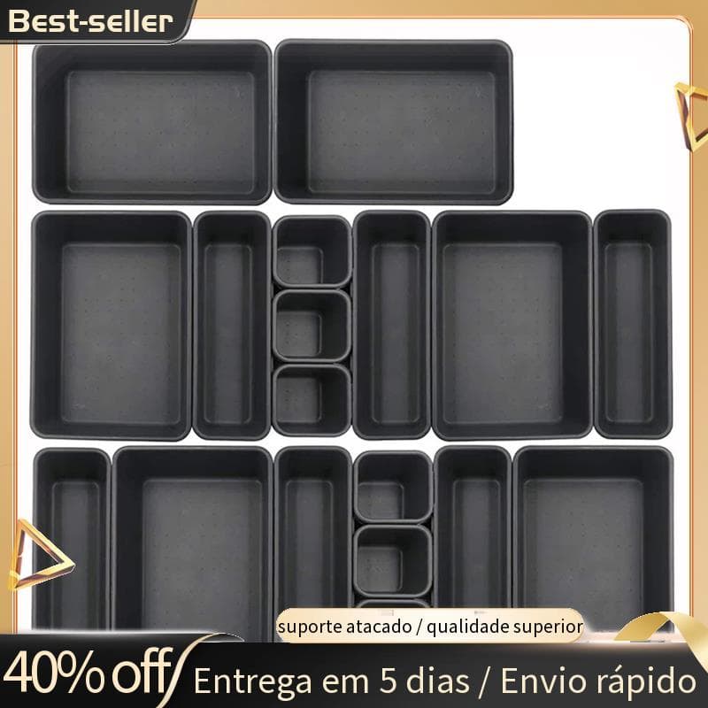 Bandeja Organizadora De Gaveta Interligada , 18 Pacotes , Multiuso , Mesa , Organizador Para Cozinha , Banheiro , Quarto