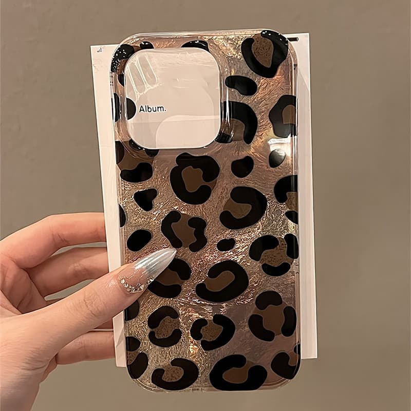 Retro Leopardo Impressão Vórtice Padrão Claro Caso De Telefone Para iPhone 16 17 Pro Max 15 14 13 12 11 XS XR X Capa