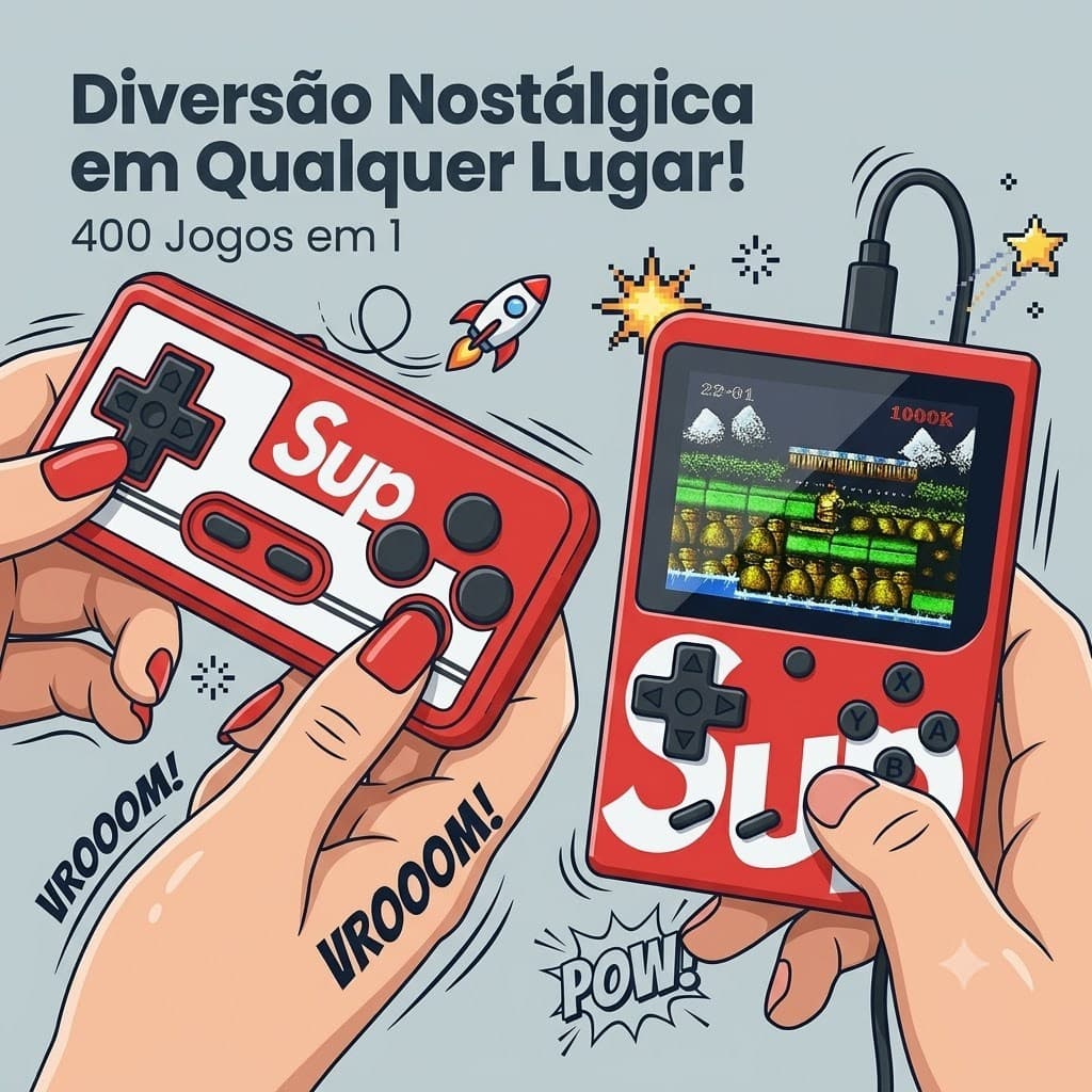 Super Mini Video Game Portátil 400 Em 1 Retrô Com Controle