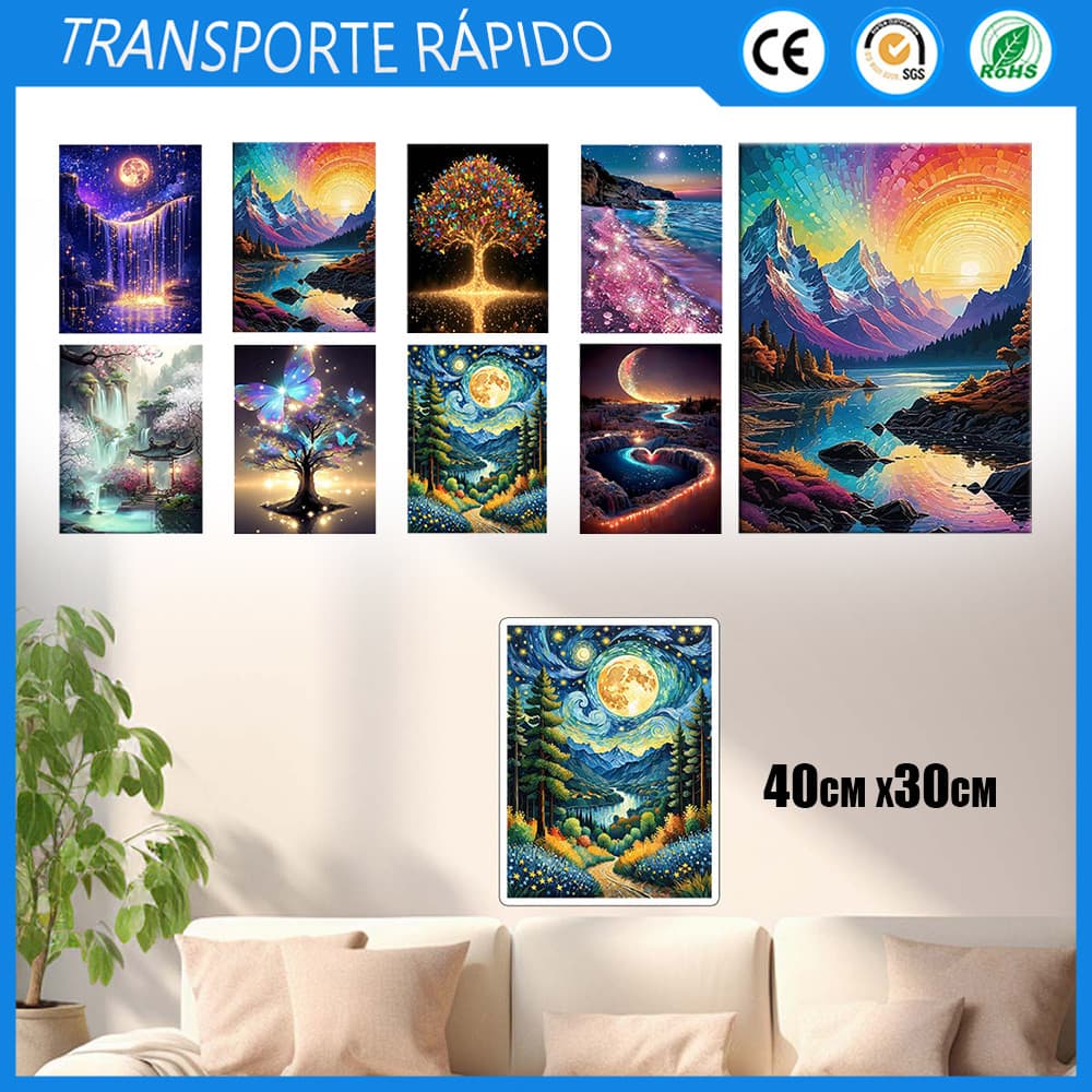 Kits de pintura com diamantes para adultos - Pinturas com diamantes 5D, arte e artesanato, decoração para casa 40x30cm