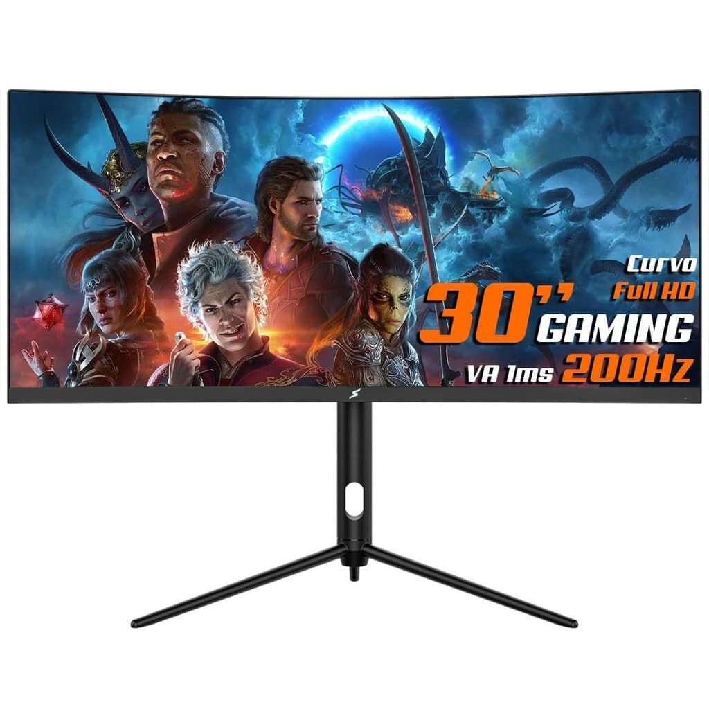 Monitor Gamer SuperFrame Elegance Series 30 pol Curvo UWFHD VA 1ms 200Hz HDMI/DP SFEF-3015-B