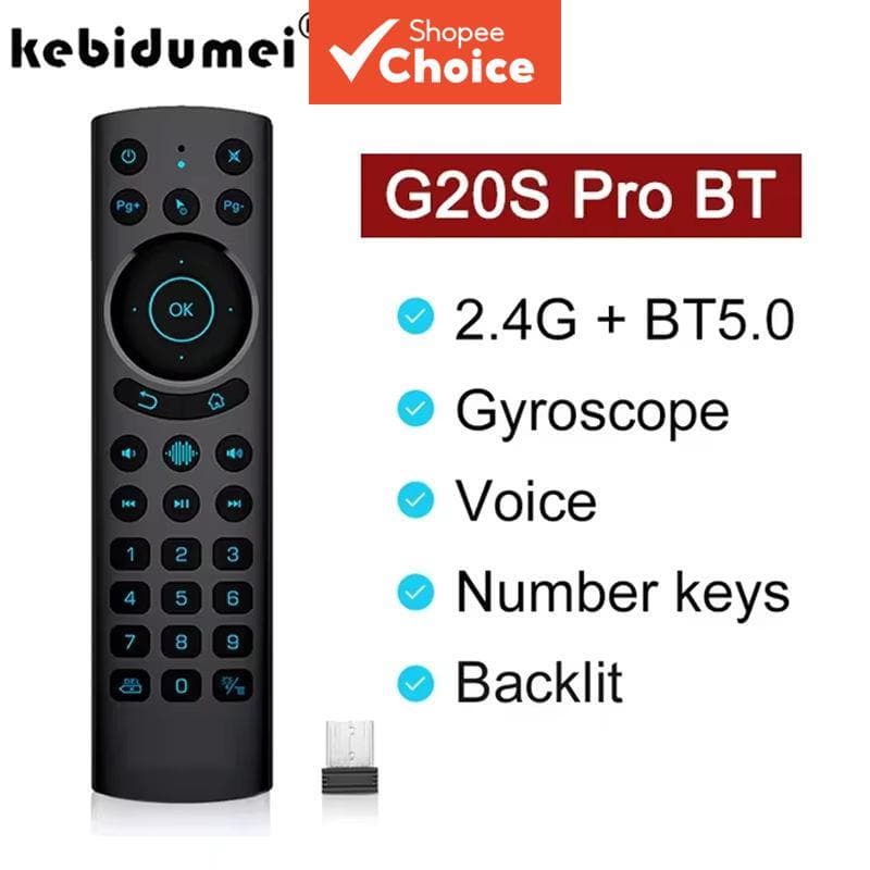 KEBIDUMEI G20S PRO BT Air Mouse Teclado Retroiluminado 2.4G Controle Remoto Inteligente Giroscópio Sem Fio com Voz e