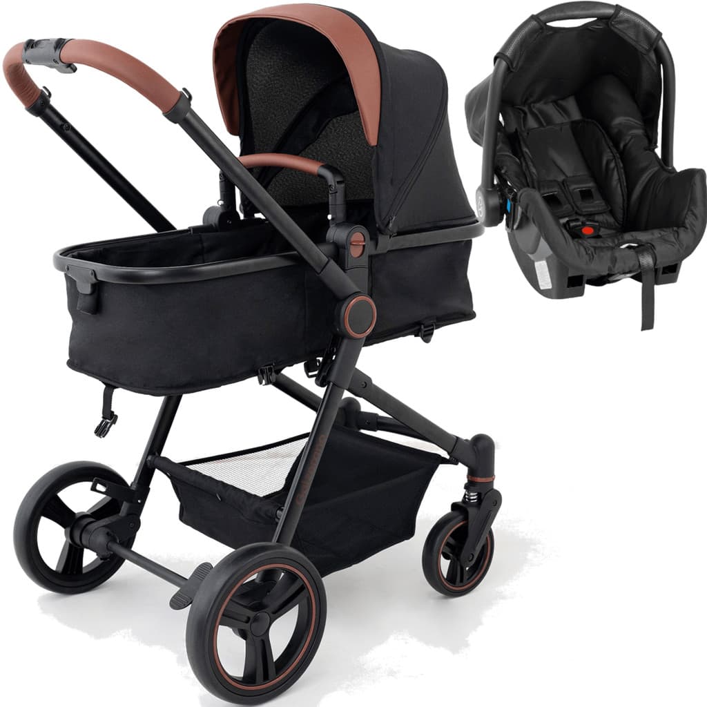 Carrinho de Bebe Moises com Bebe Conforto Galzerano Ivy G22 Black