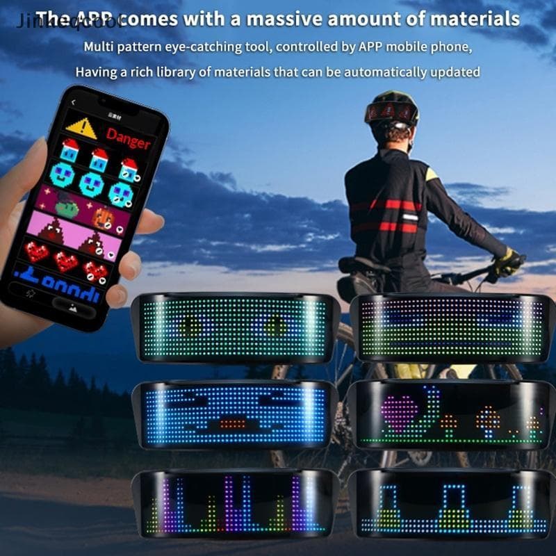 Jqbr Luz De Advertência Para Capacete De Motocicleta , Display Led Noturno , Traseira , Acessórios Moto DIY QDD