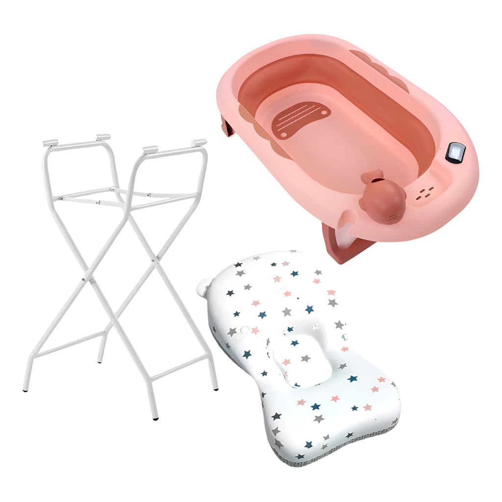 Banheira Kids Dobrável Com Suporte Tibaby E Almofada Macia