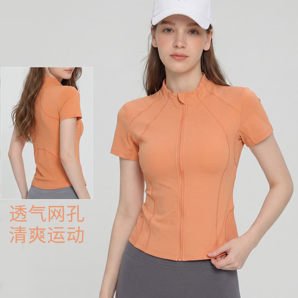 Roupas de ioga femininas 2026 verão esportes roupas de Fitness mangas curtas