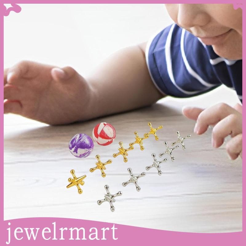 [Jewelrmart] Jogo De Jacks Com Bola , Jogos De Tabuleiro Divertidos Para Crianças Em Família , Meias Noturnas , Enchimen