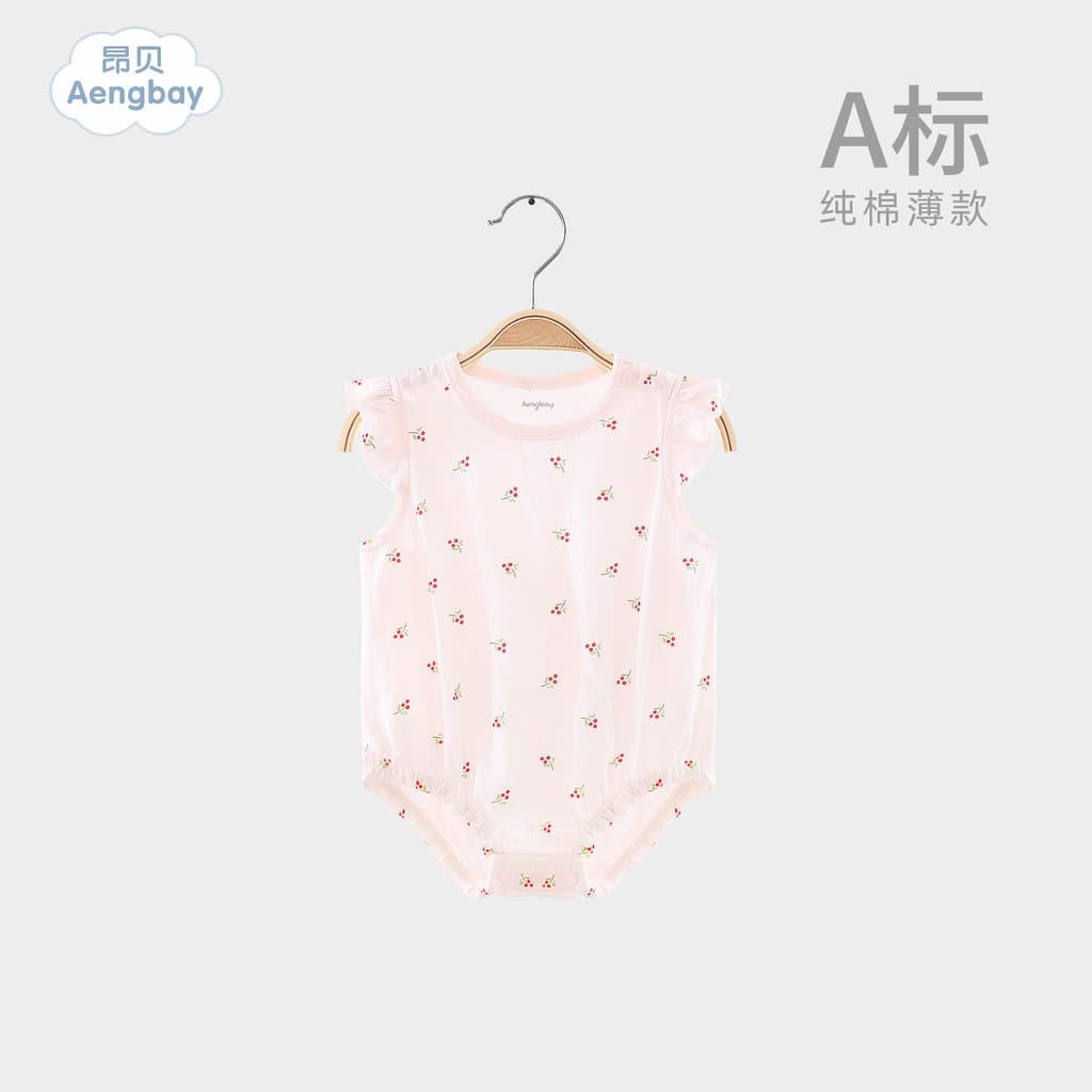 Anbe roupas de bebê recém-nascido estilo fino algodão puro bebê menina roupas de verão triângulo manga Puff roupas de be