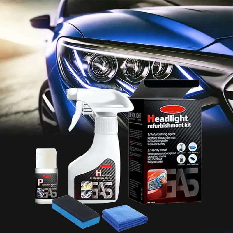 Kit de Restauração de Faróis - Polidor e Kit de Reparação de Faróis de Carro com Pasta de Polimento - Restaura Faróis Am
