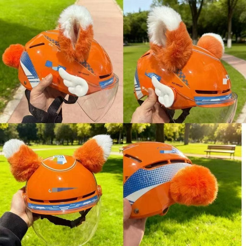 Orelhas 3D de Gato e Coelho, Acessórios Infantis Fofos para Equipamentos de Entrega, Capacetes Integrais/Abertos de Moto