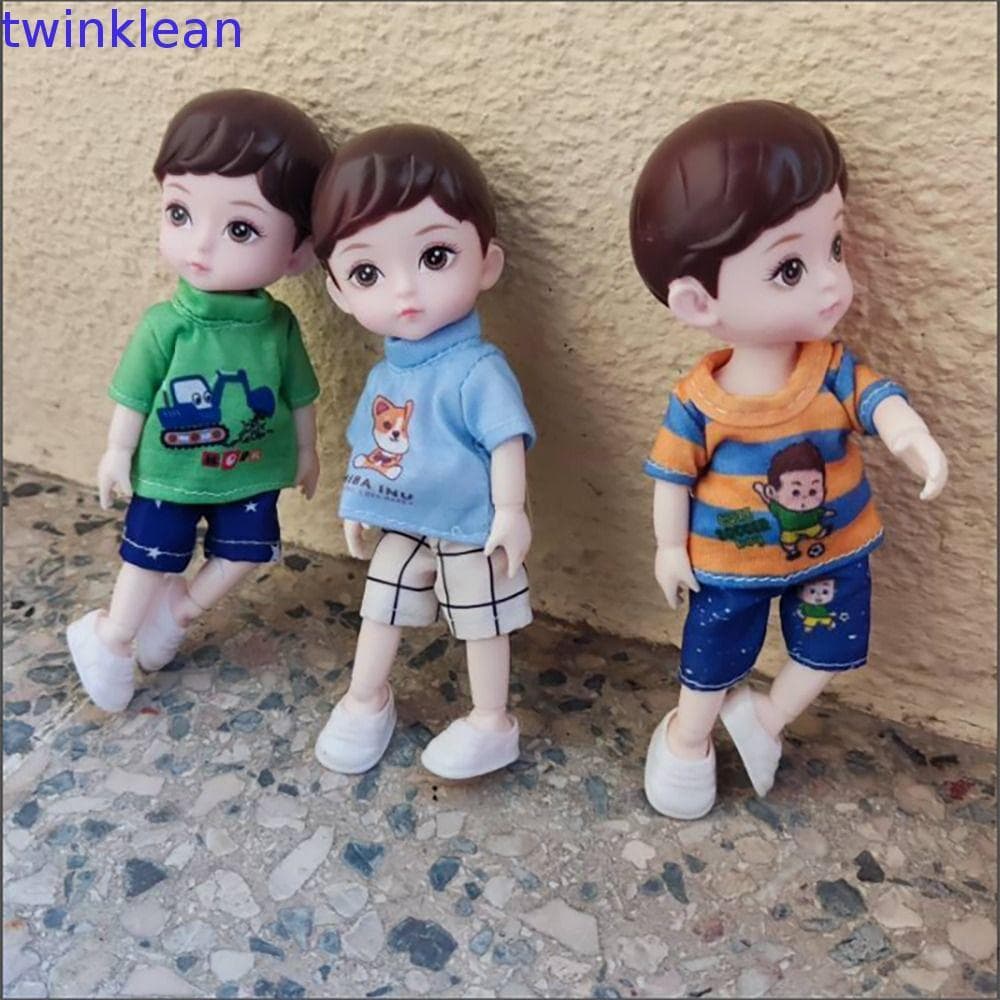 Boneca BJD TWINKLEAN 16 Cm , De Olhos Simulados 3D Com Conjunto Móvel Roupas , 13 Bonecas Articuladas