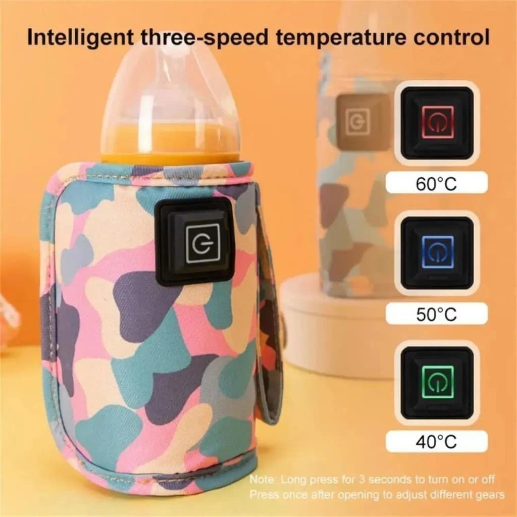 Aquecedor de mamadeiras USB para viagem, bolsa térmica isolada para carrinho de bebê, acessórios de segurança para bebês