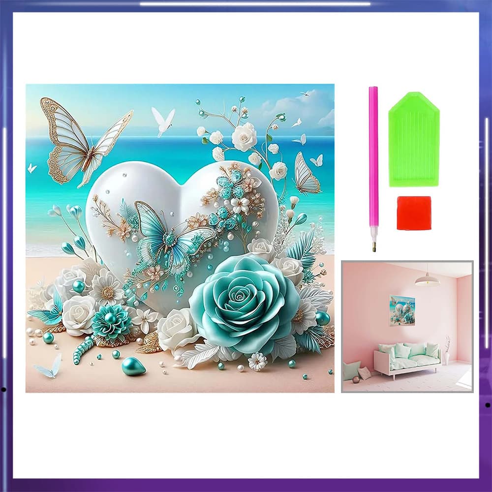 Pintura de Diamante 5D Tema Beira-mar 30x30cm – Pacote de Material Alta Qualidade, Hot Sale, Decoração Parede Elegante