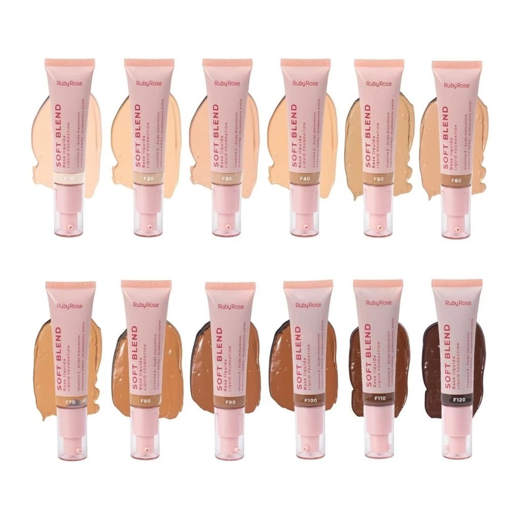 Base Líquida Soft Blend Pump Matte Cobertura Média Ruby Rose