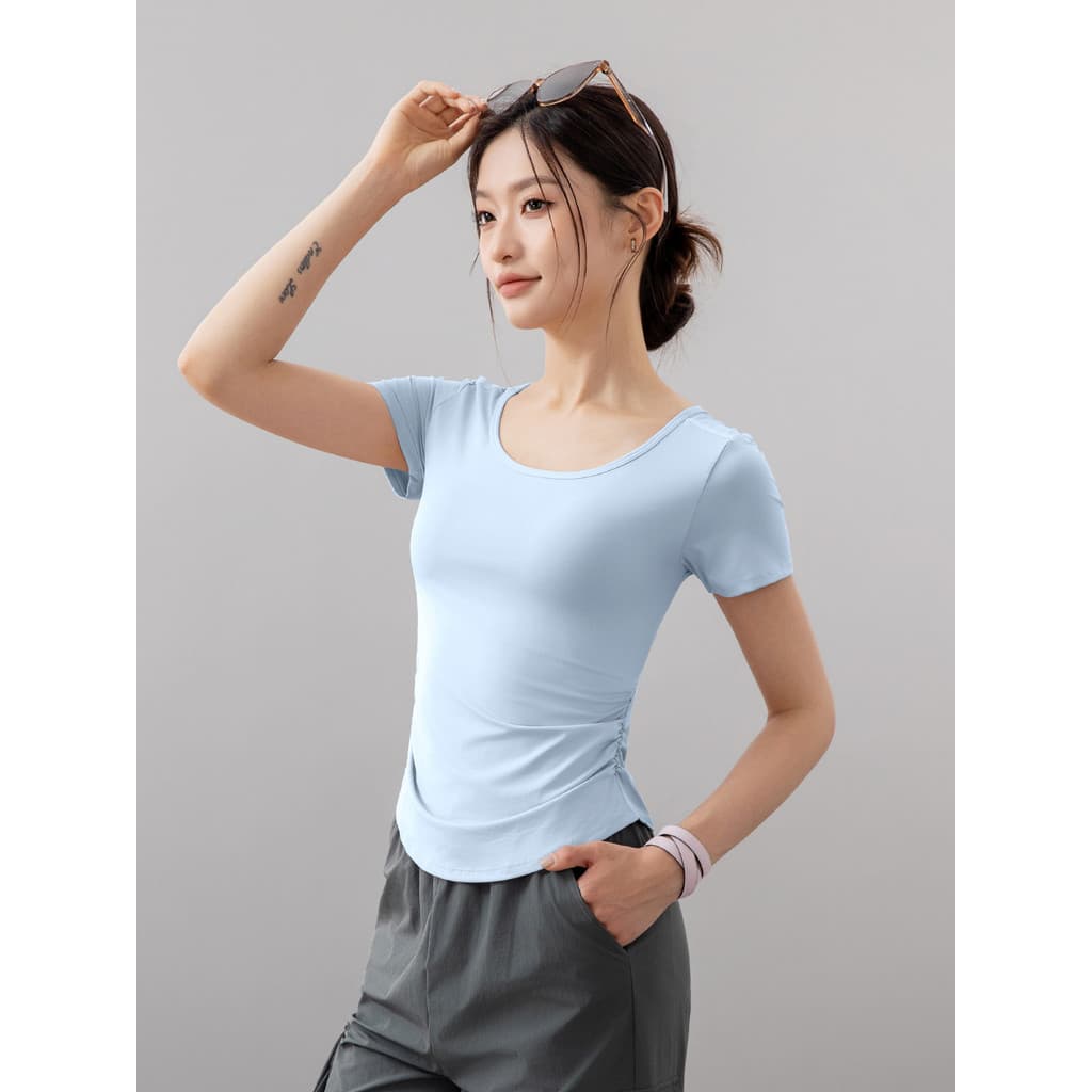 2026 novo estilo yoga topo de manga curta roupas de yoga aérea feminina camiseta de Fitness esportes topo roupas de trei