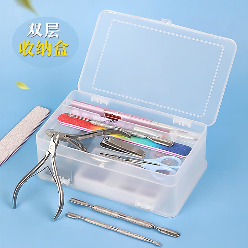 Caixa de armazenamento de camada dupla ferramentas de Manicure caixa de ferramentas japonesa caixa de mesa de grande cap